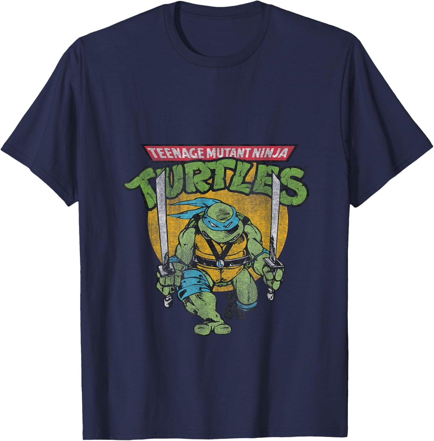 TMNT Ninja Turtles Leonardo Action Shot T-Shirt - T-Shirt | Navy