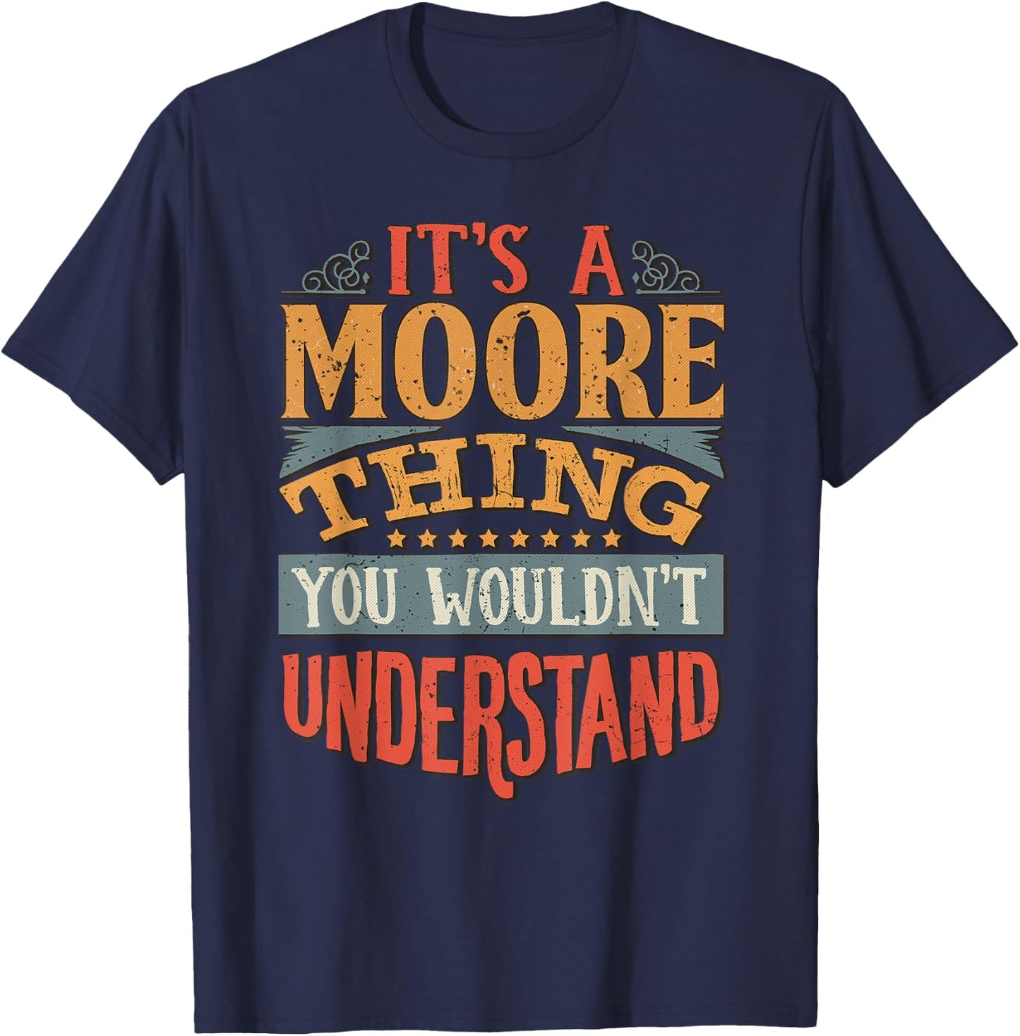 Moore Name T-Shirt - T-Shirt | Navy