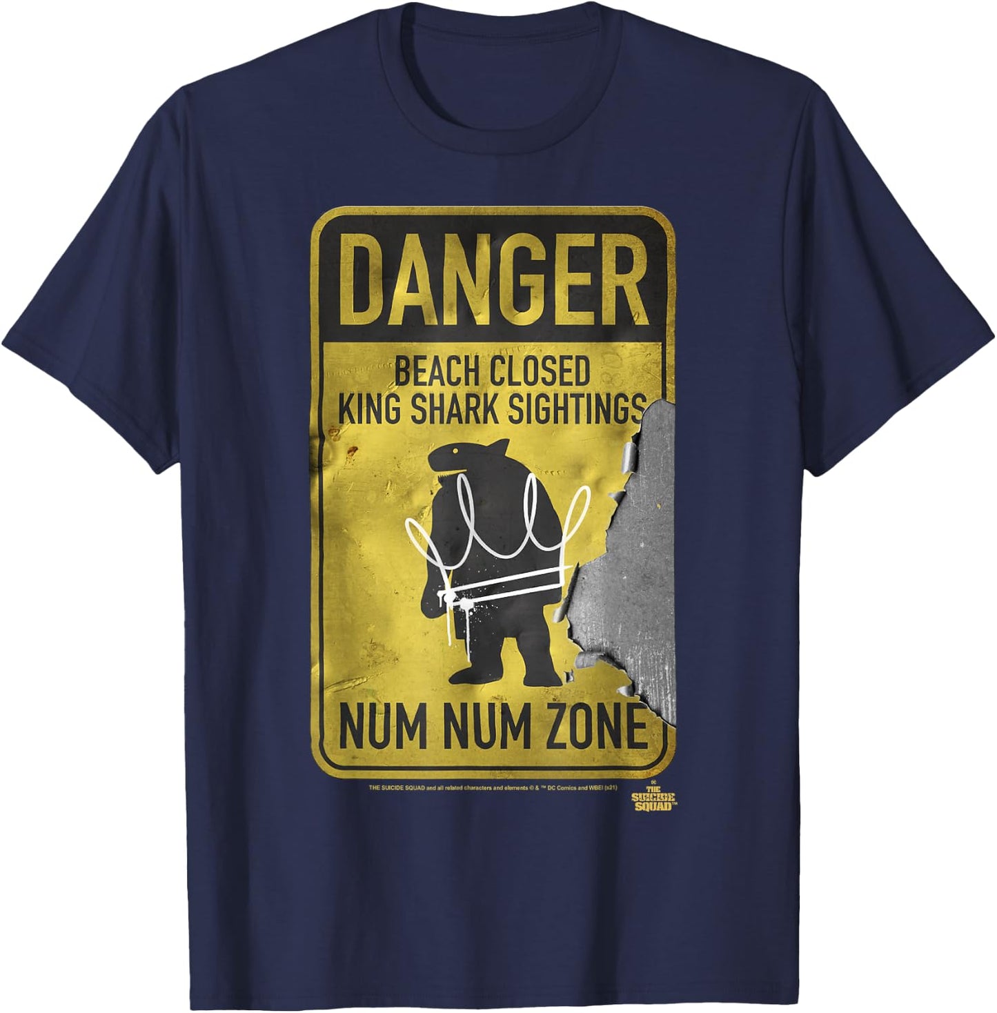 Suicide Squad King Shark Danger Zone T-Shirt - T-Shirt | Navy