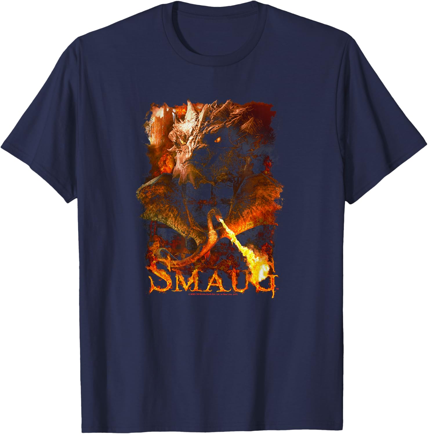 Hobbit Smaug Smolder T-Shirt - T-Shirt | Navy