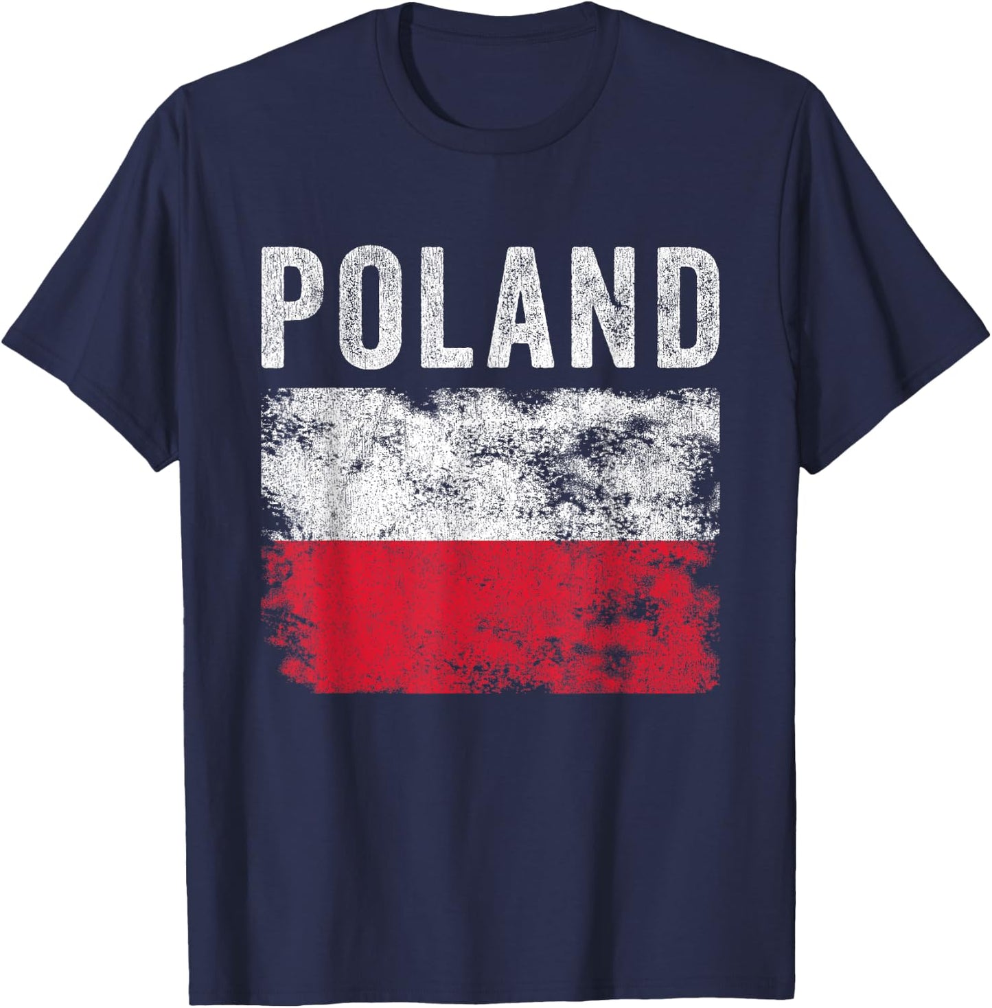 Poland Flag Distressed - Men Women Kids - Polish Flag T-Shirt - T-Shirt | Navy