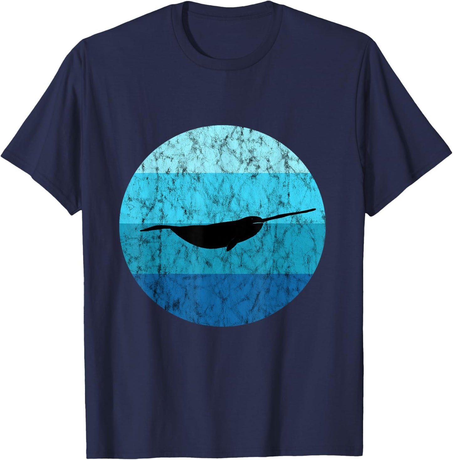 Narwhal Whale Retro Narwhal Lovers Ocean Sea Narwhal Animal T-Shirt - T-Shirt | Navy