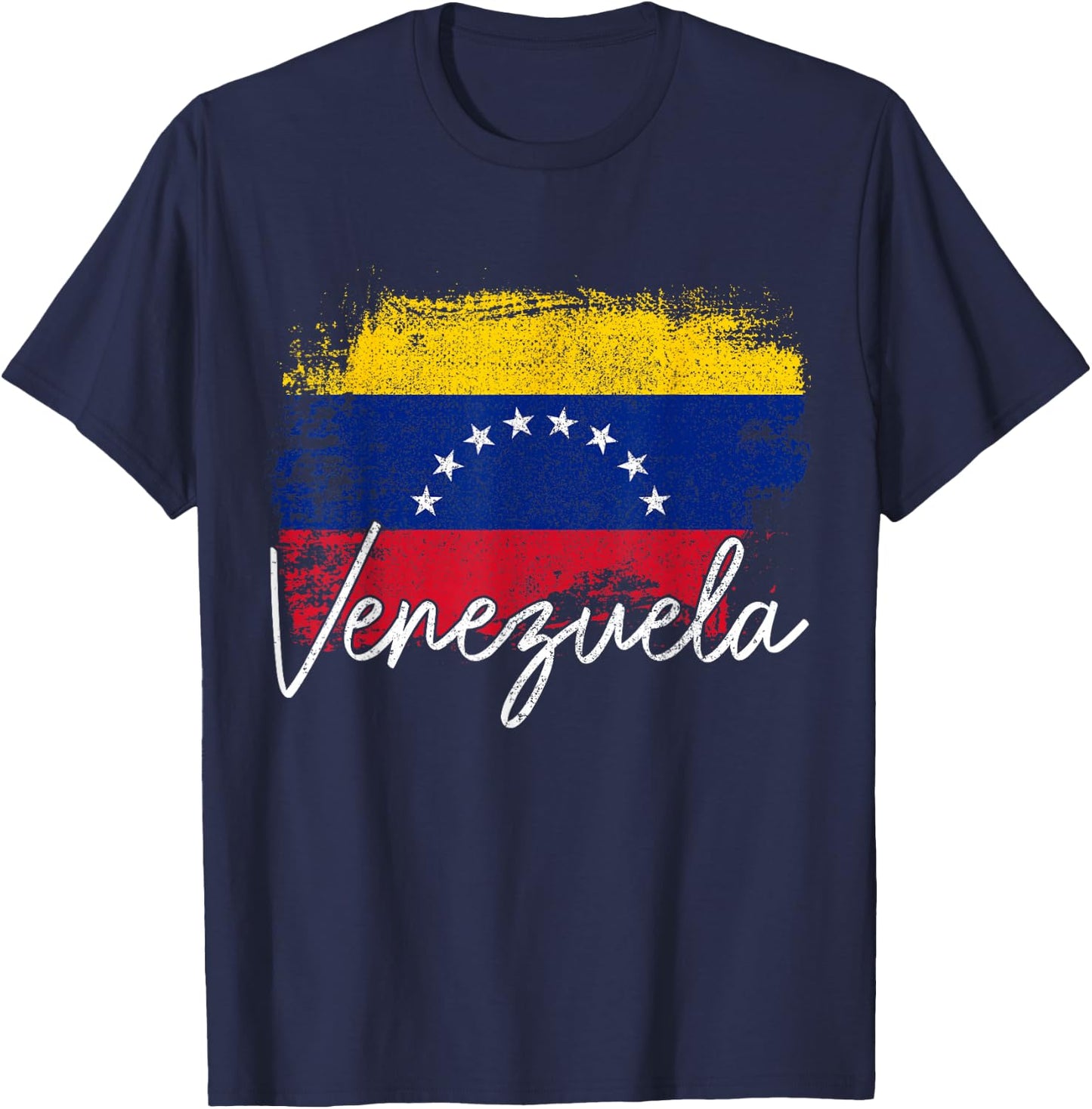 Venezuela Vintage Flag Venezuelan Pride Roots T-Shirt - T-Shirt | Navy
