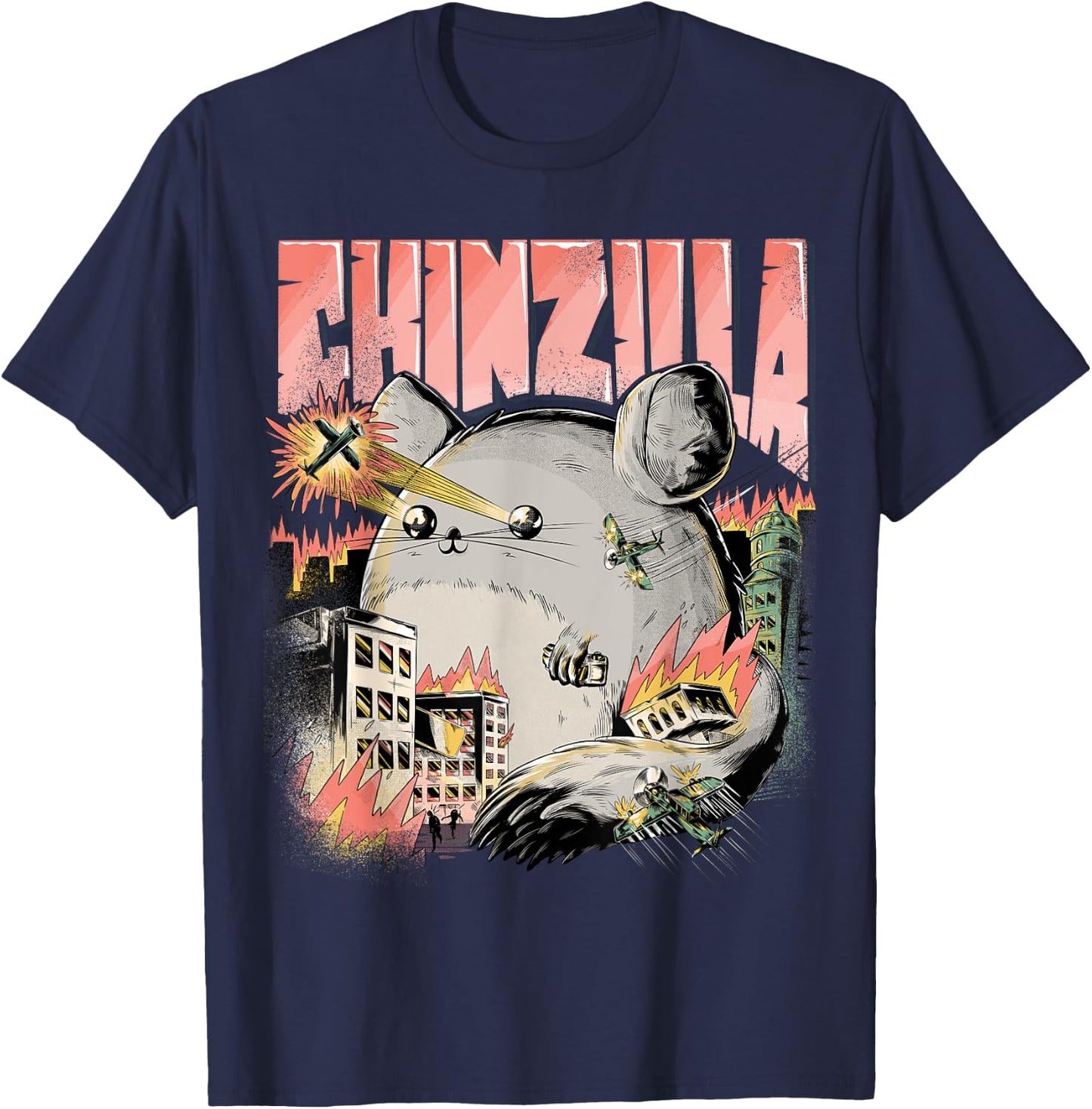 Funny Chinzilla Funny Chinchilla for Chinchilla Holder T-Shirt - T-Shirt | Navy