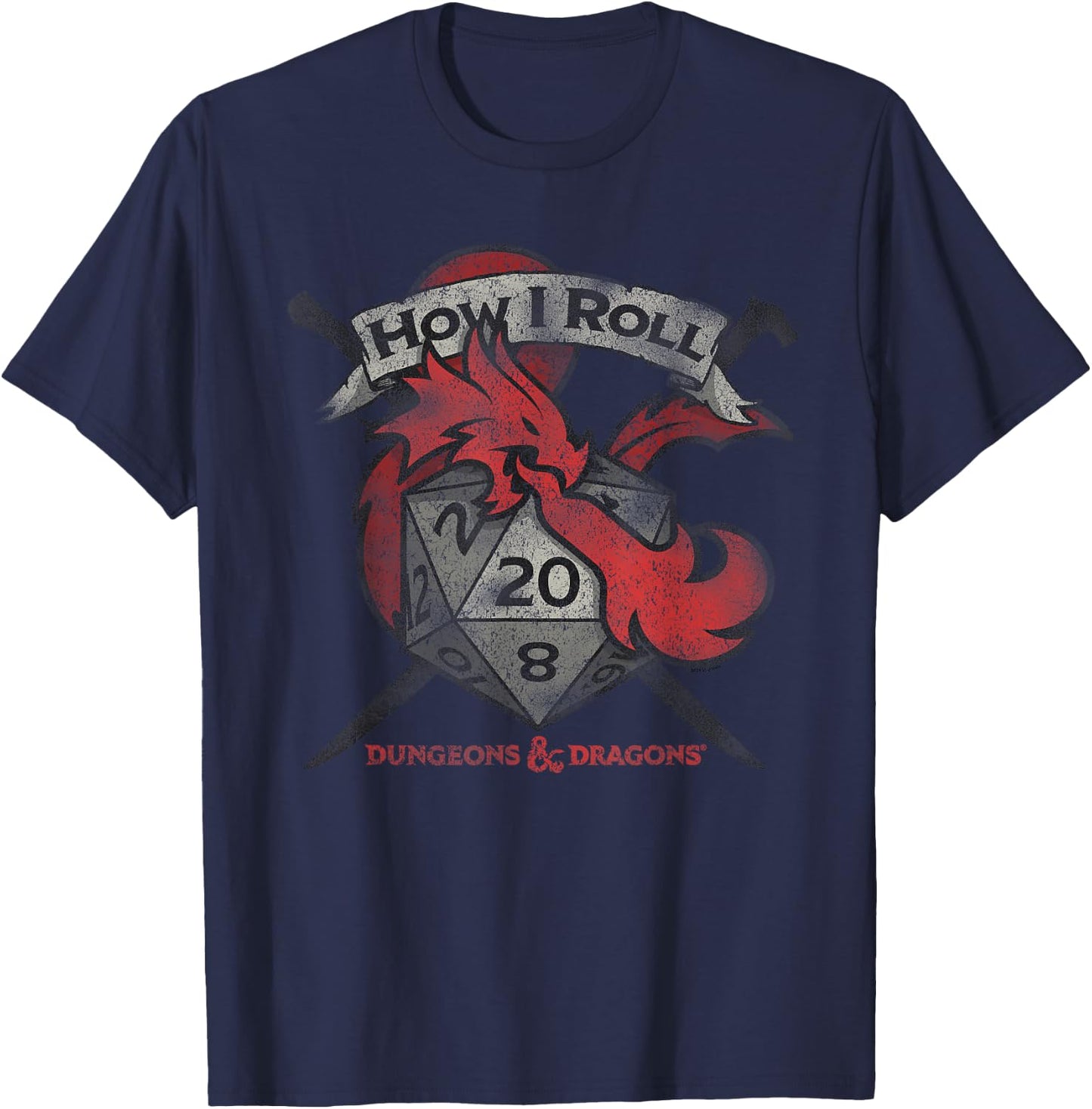 Dungeons & Dragons How I Roll Small T-Shirt - T-Shirt | Navy