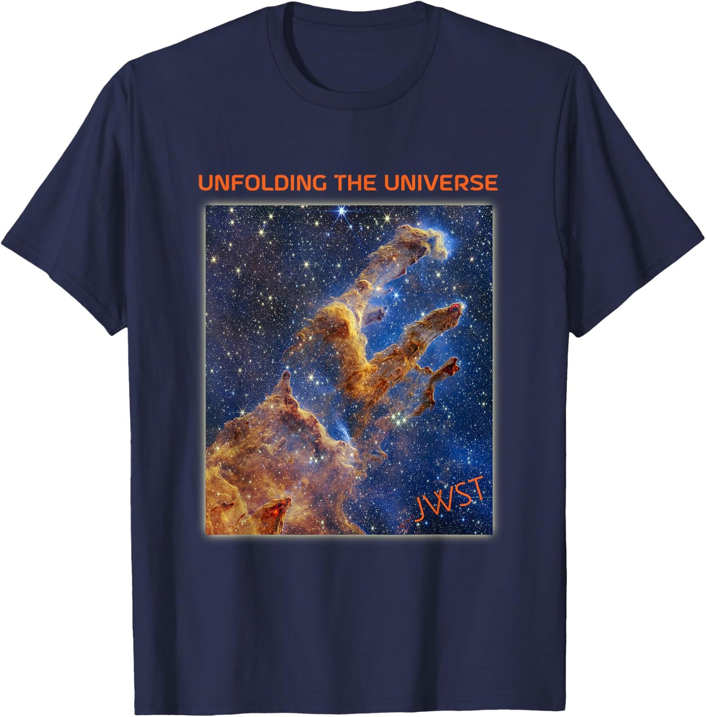 Webb Space Telescope Image Pillars of Creation New Star JWST T-Shirt - T-Shirt | Navy