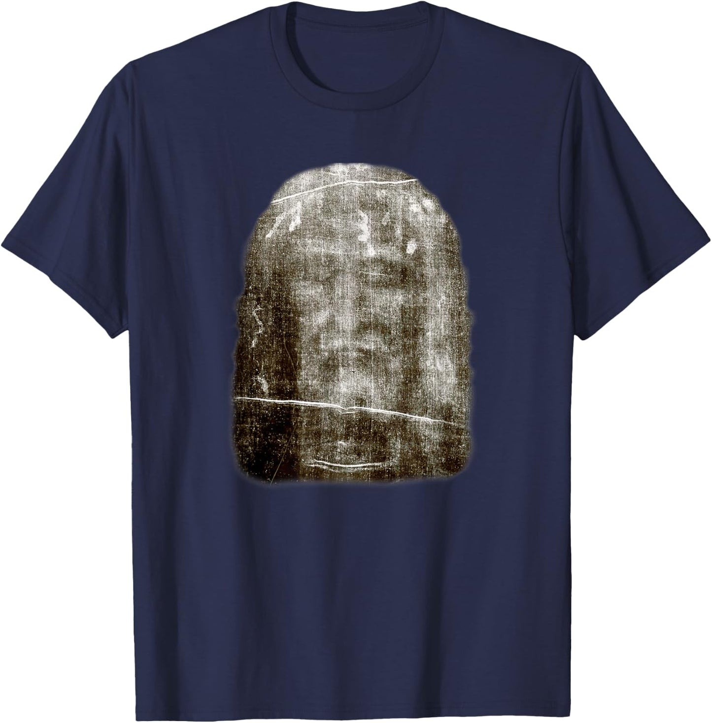 Face of Our Lord Jesus Christ from the Holy Shroud of Turin T-Shirt - T-Shirt | Navy