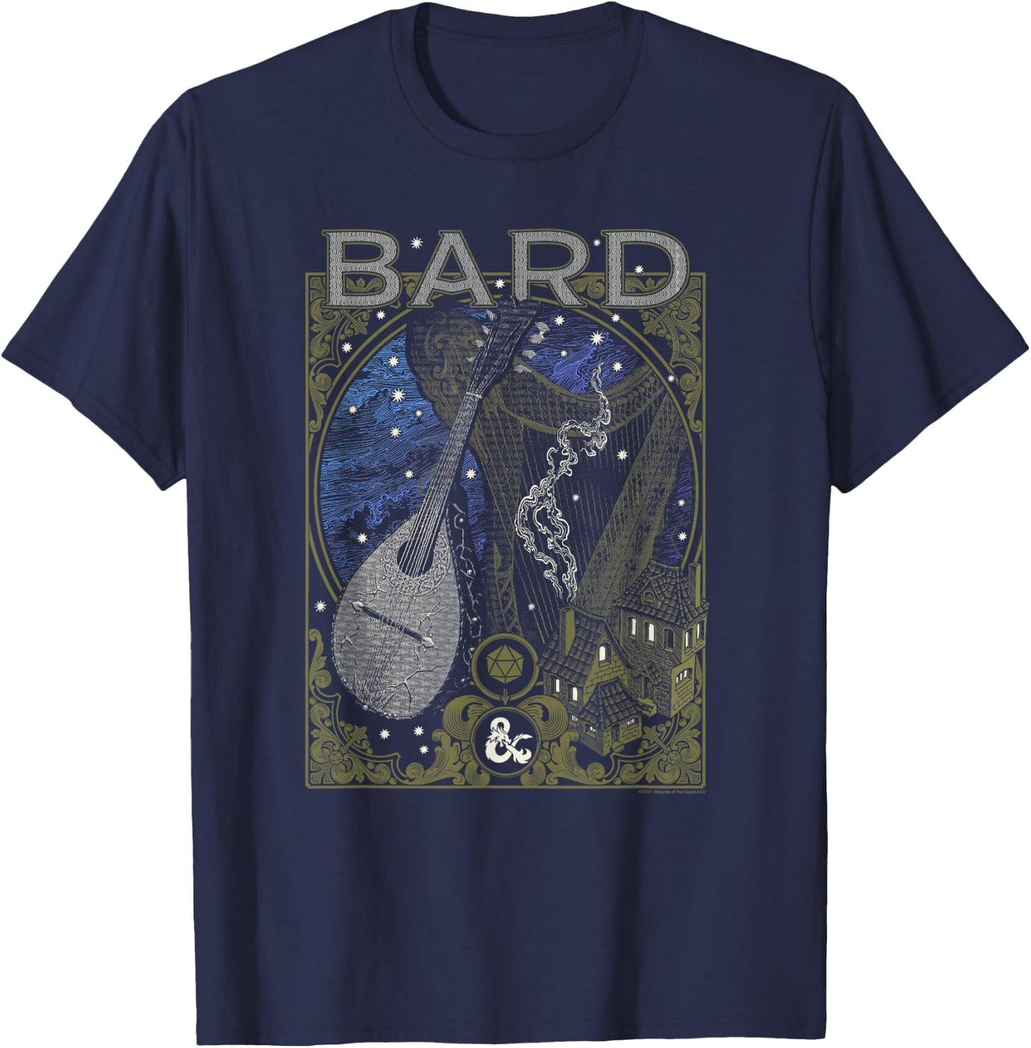Dungeons & Dragons Bard Poster T-Shirt - T-Shirt | Navy
