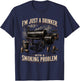 I'm Just A Drinker with A Smoking Problem Grilling BBQ Dads T-Shirt - T-Shirt | Navy