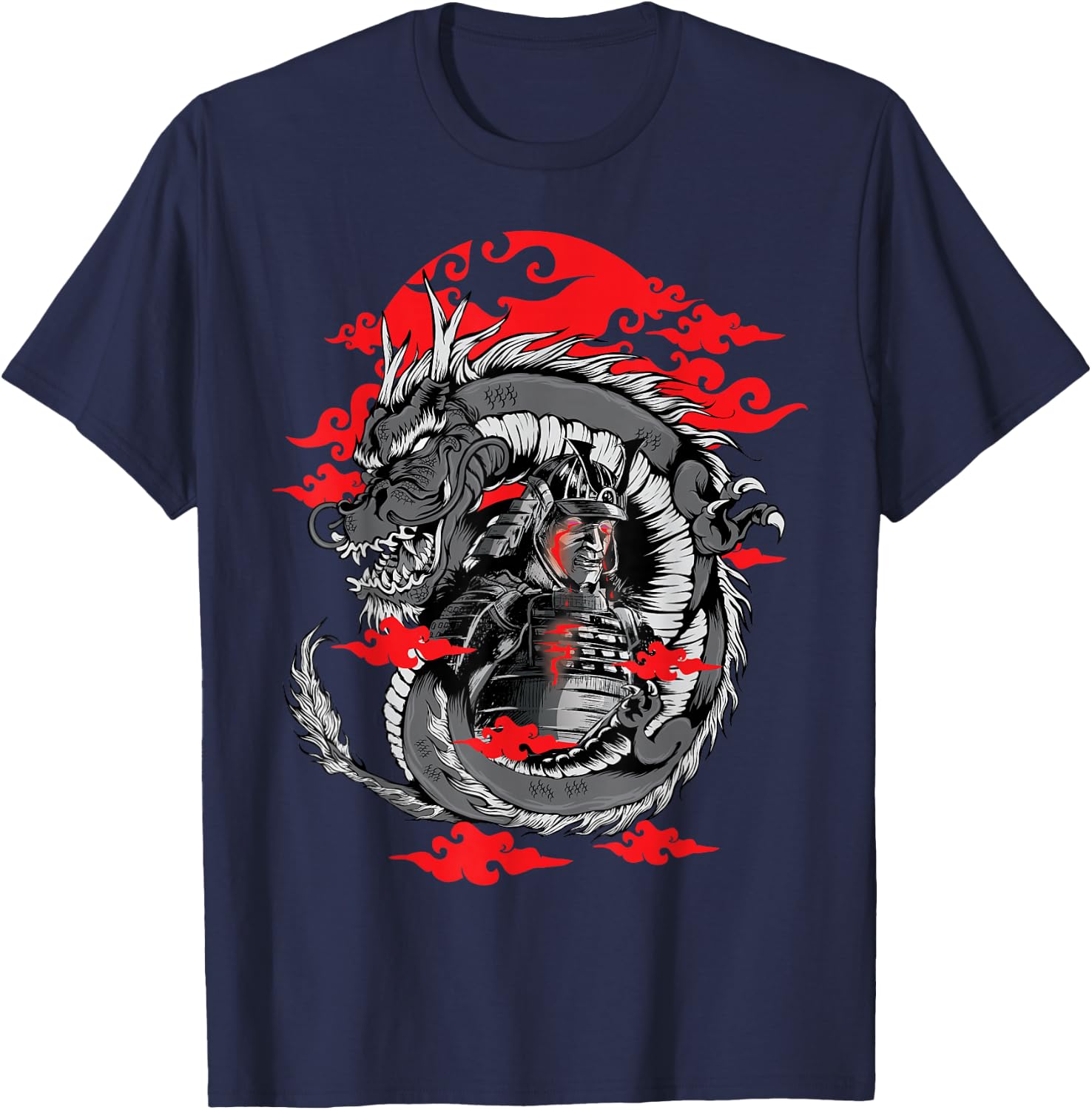 Samurai - Dragons - Otaku - Shogun - Mountain - Japan T-Shirt - T-Shirt | Navy