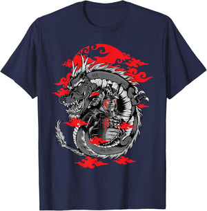 Samurai - Dragons - Otaku - Shogun - Mountain - Japan T-Shirt - T-Shirt | Navy