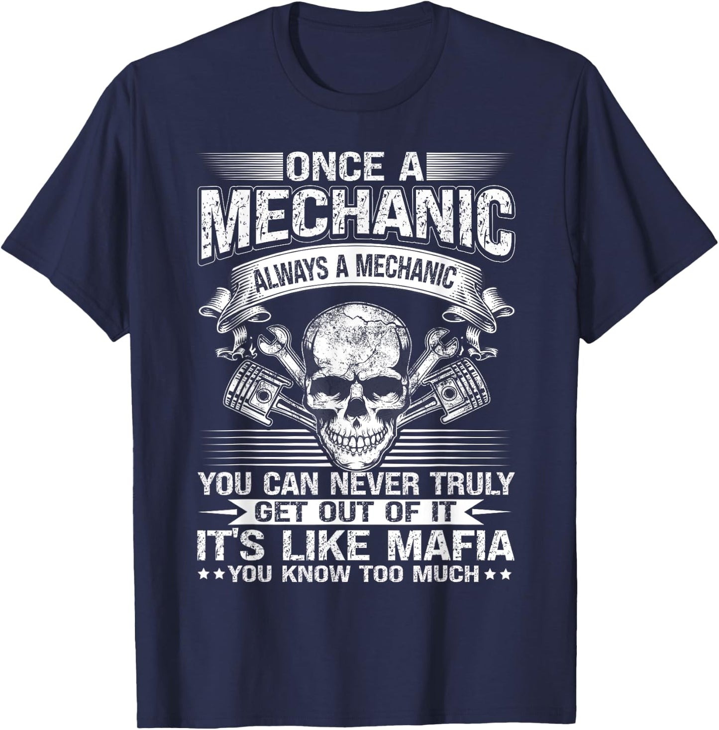 Mechanic Car Guy Muscle Car Garage T-Shirt - T-Shirt | Navy