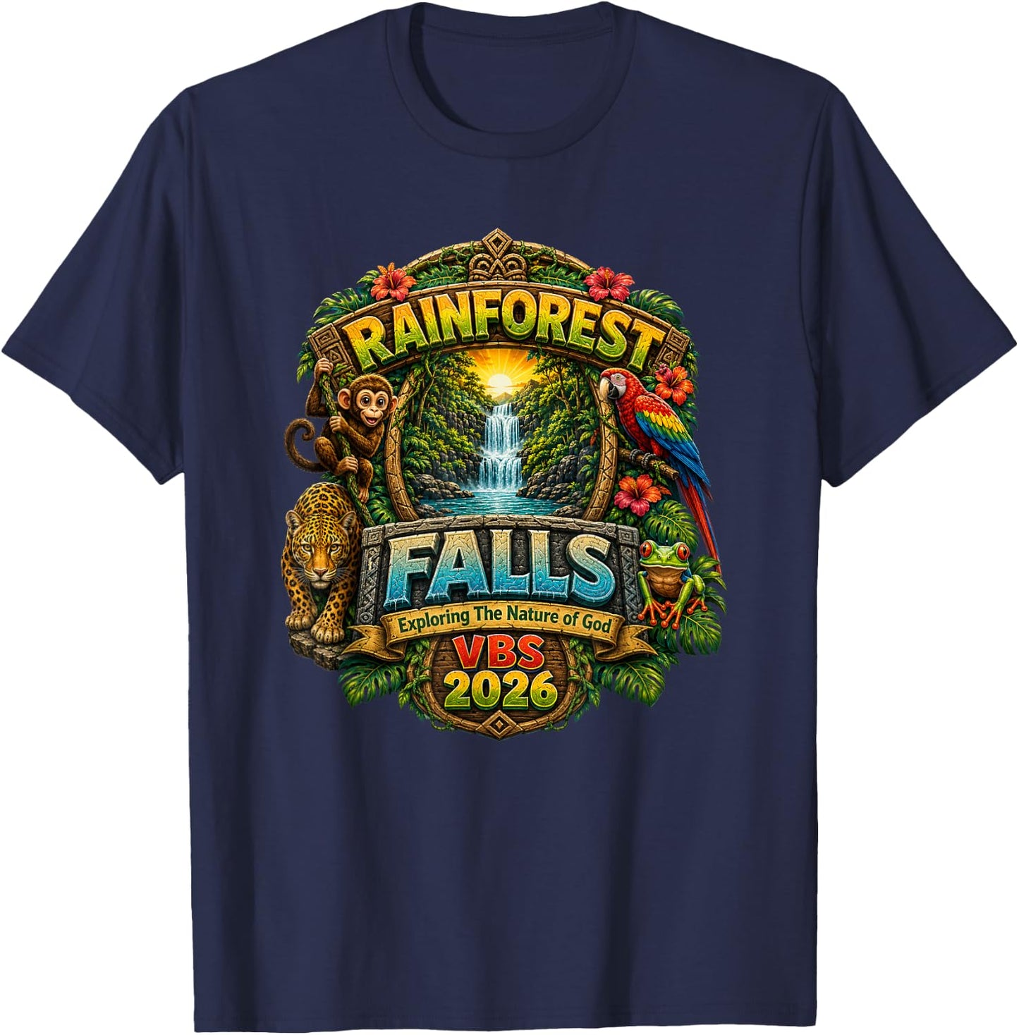 VBS 2026 Rainforest.Falls Exploring The Nature of God.Outfit T-Shirt - T-Shirt | Navy