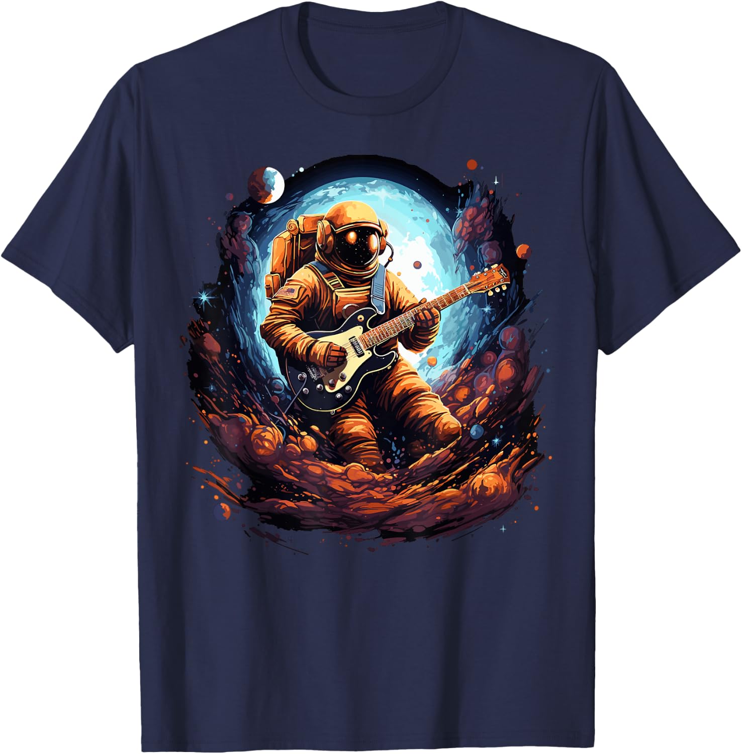 Astronaut Guitar T-Shirt - T-Shirt | Navy