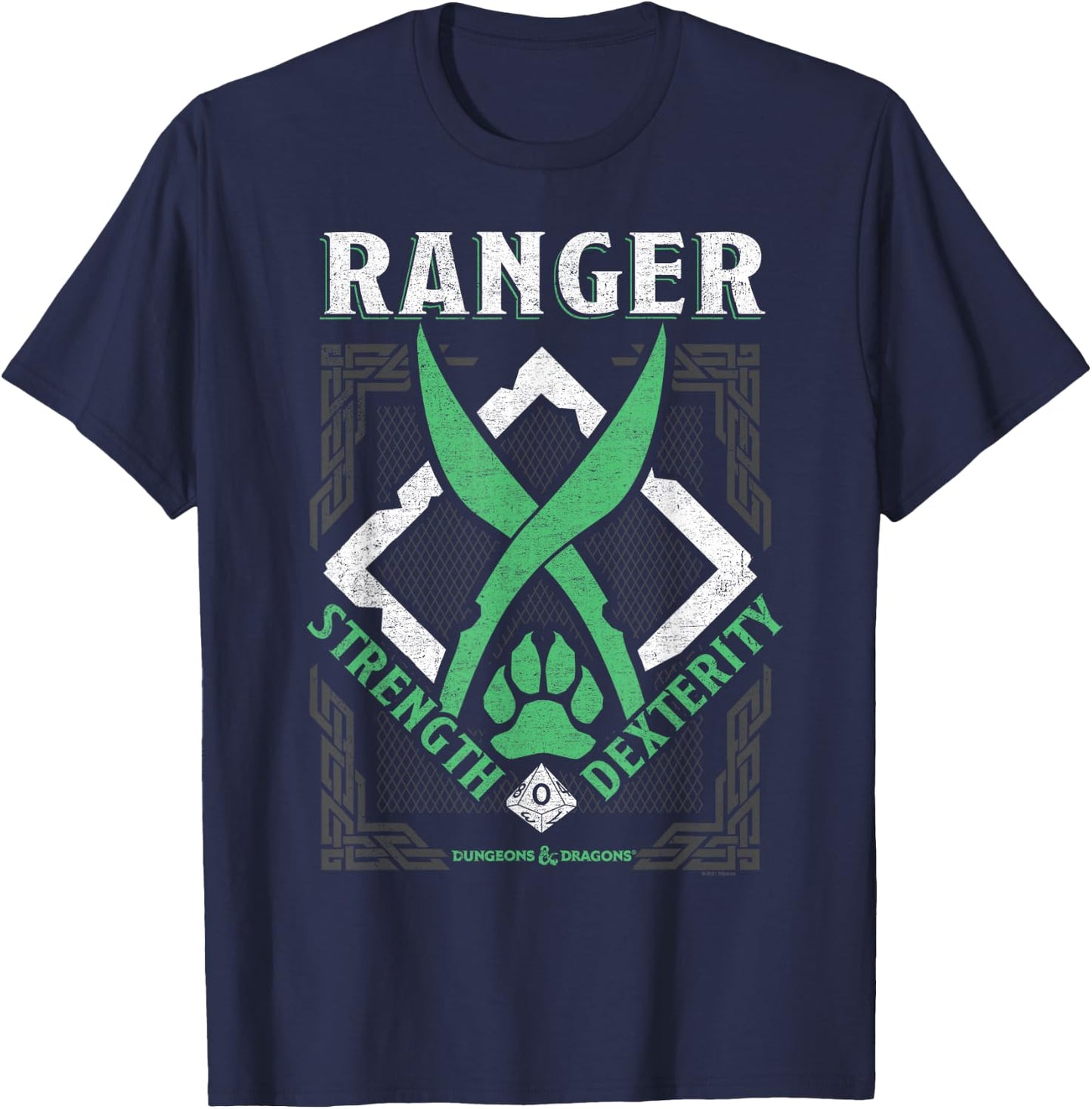 Dungeons & Dragons Ranger Strength & Dexterity T-Shirt - T-Shirt | Navy