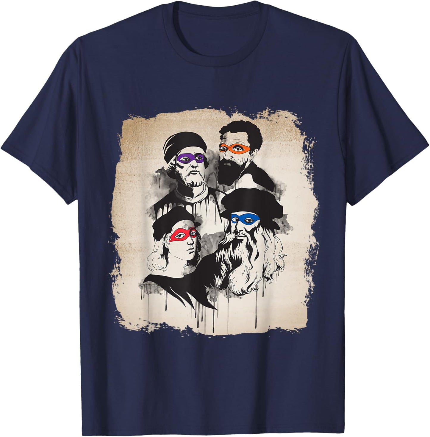 Artist - Italian Rennaissance Art Ninjas Funny T-Shirt - T-Shirt | Navy
