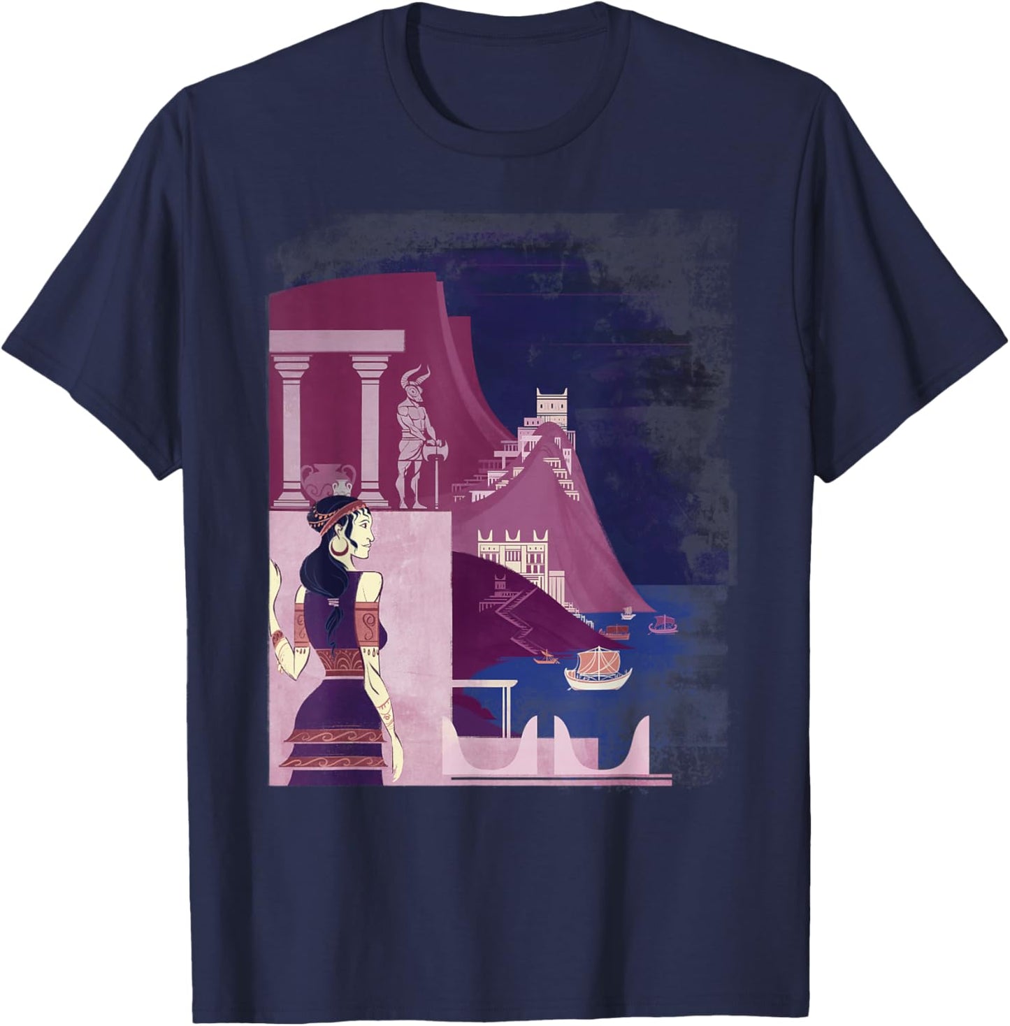Ancient Minoan Civilization - Mediterranean History T-Shirt - T-Shirt | Navy