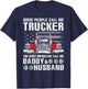 Trucker Daddy & Husband - Truck Driver T-Shirt - T-Shirt | Navy