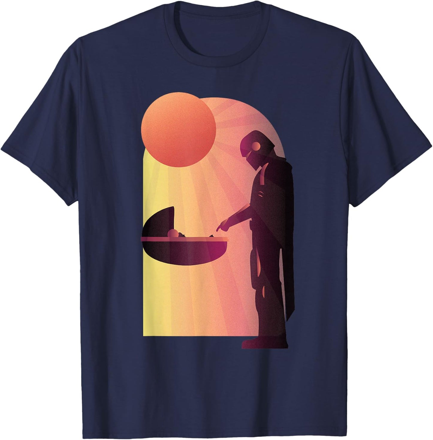 Star Wars The Mandalorian The Child Discovery Silhouette T-Shirt - T-Shirt | Navy