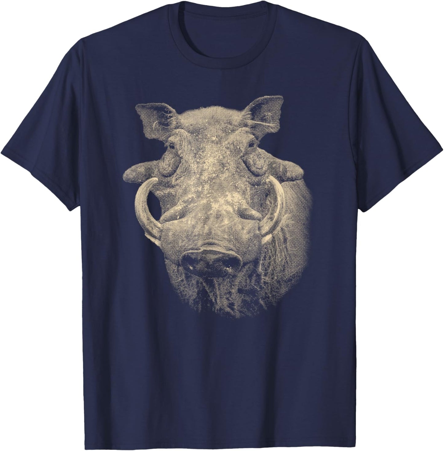 SM's Wild for Africa Apparel Warthog Picture, Warthog Boar Close-up T-Shirt - T-Shirt | Navy