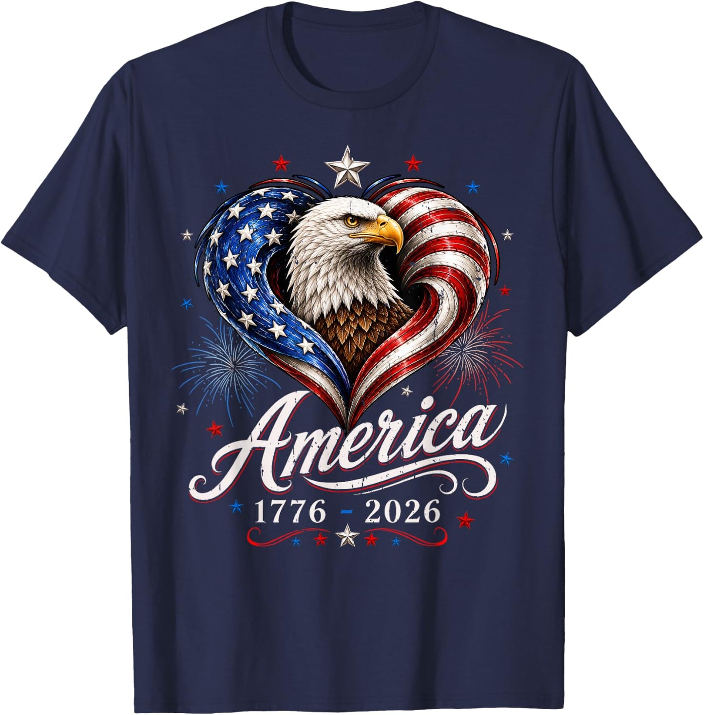 250th Anniversary America Flag Eagle 250 Years Men Women T-Shirt - T-Shirt | Navy