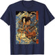Japanese Retro Arrow Injured Samurai Riding Sea Crab Vintage T-Shirt - T-Shirt | Navy