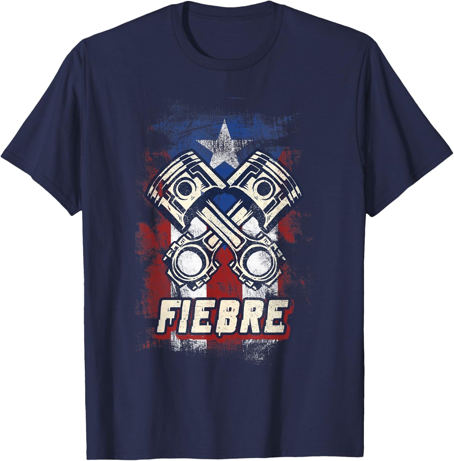 Puerto Rico Racing Flag Fiebre Race car Camisa Para Hombre T-Shirt - T-Shirt | Navy