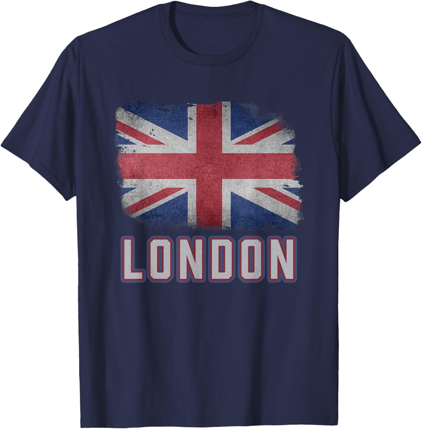 London United Kingdom British Flag Vintage UK Souvenir T-Shirt - T-Shirt | Navy