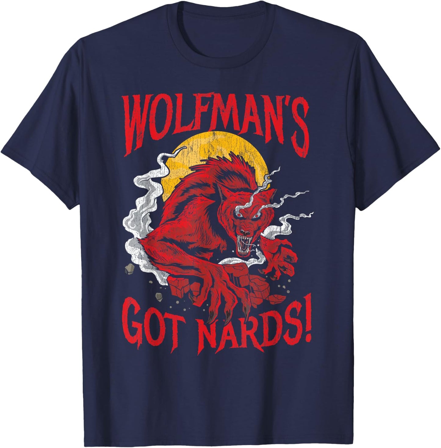Wolfman's Got Nards Design For Wolves Fans T-Shirt - T-Shirt | Navy