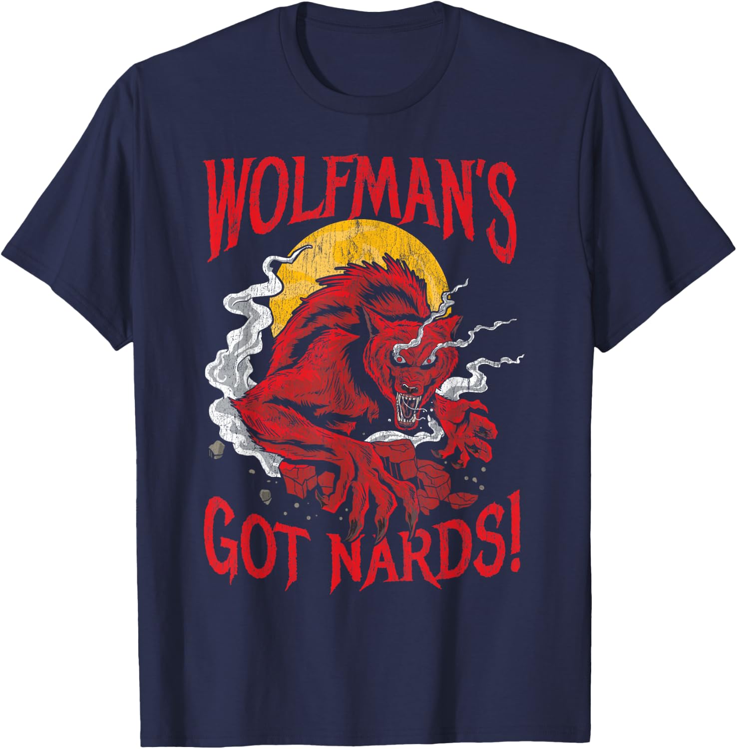 Wolfman's Got Nards Design For Wolves Fans T-Shirt - T-Shirt | Navy