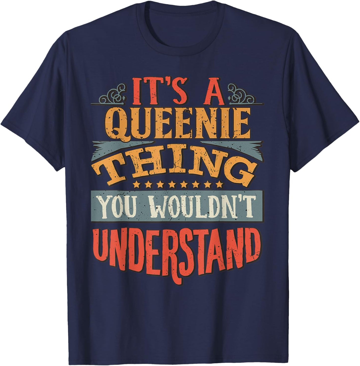 Queenie Name T-Shirt - T-Shirt | Navy