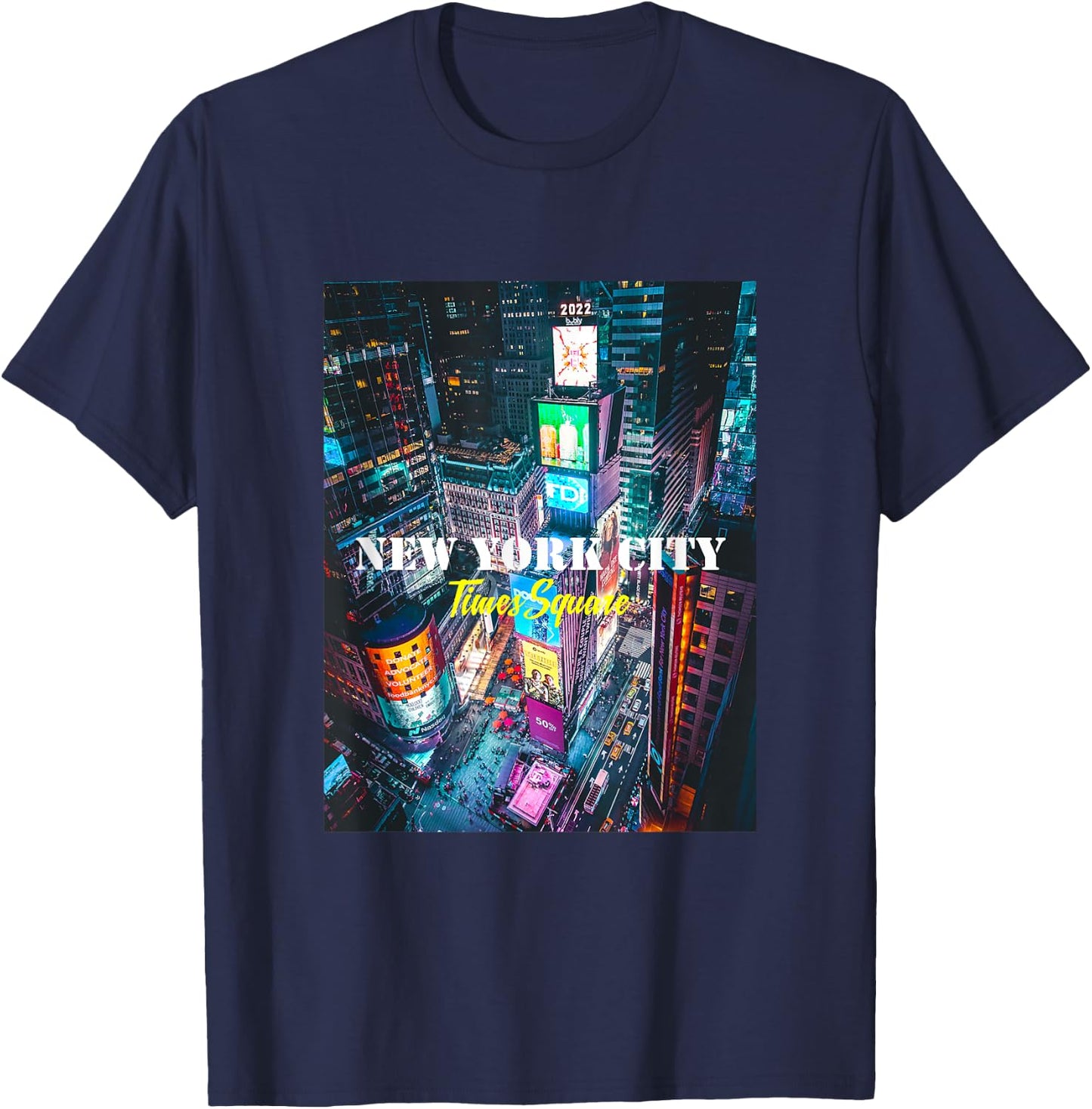 Cool New Year Eve in New York City Times Square Illustration T-Shirt - T-Shirt | Navy