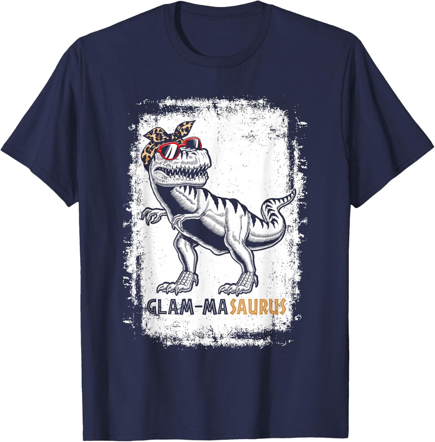 Glam-masaurus Rex Grandma Dinosaur T-Rex Glam-ma Saurus T-Shirt - T-Shirt | Navy