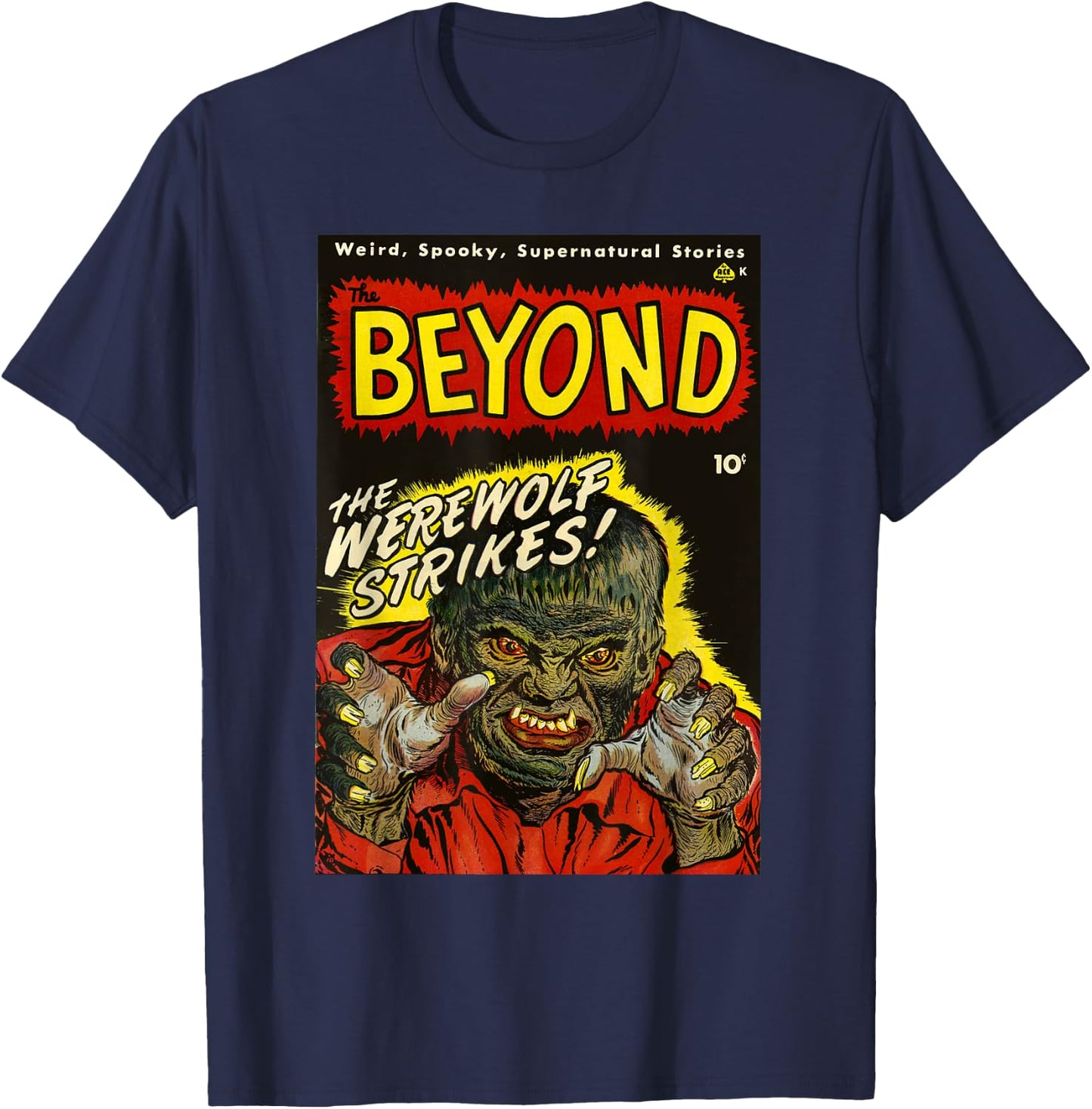 Wolfman Halloween Monster Vintage Horror Movie Werewolf T-Shirt - T-Shirt | Navy