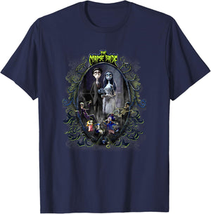 Corpse Bride The Groom & The Bride Scary Frame Portrait T-Shirt - T-Shirt | Navy