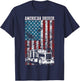 American Flag Big Rig Semi-Trailer Truck Driver gift Men T-Shirt - T-Shirt | Navy