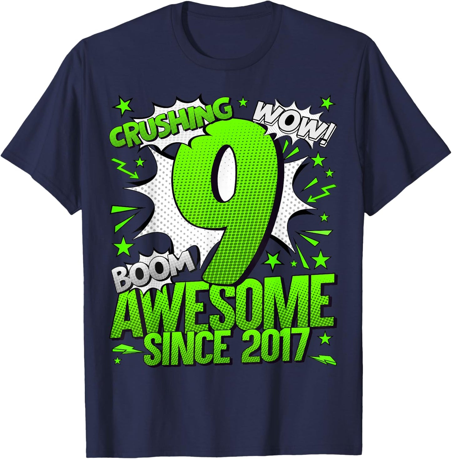 9 Year Old Gifts for Boys 9th Birthday Boy 9 Year Old Boy T-Shirt - T-Shirt | Navy