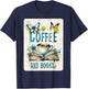 Coffee And Books Vintage Floral Book Reader Bookish T-Shirt - T-Shirt | Navy