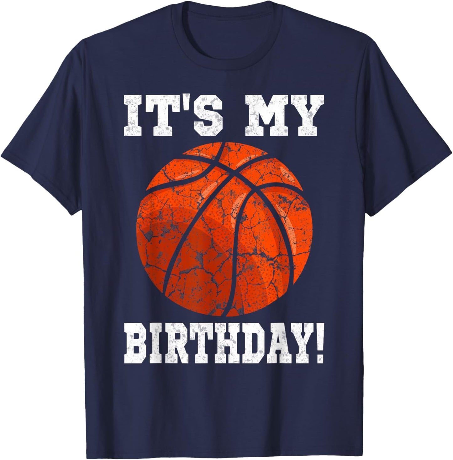 It's My Birthday Basketball Lover Gift Vintage Retro T-Shirt - T-Shirt | Navy
