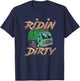 Riding Dirty Garbage Truck Driver Shirt Sanitation Trucker T-Shirt - T-Shirt | Navy