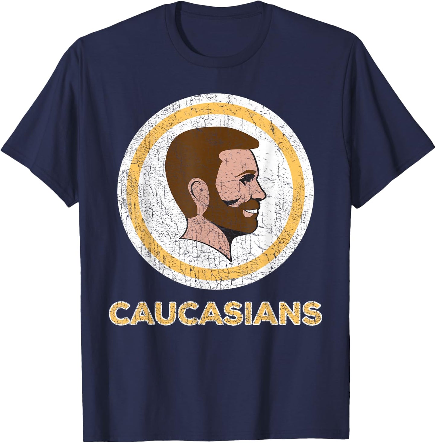Caucasian Caucasians Pride Vintage Funny Shirt T-Shirt - T-Shirt | Navy