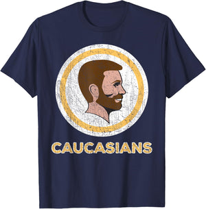 Caucasian Caucasians Pride Vintage Funny Shirt T-Shirt - T-Shirt | Navy