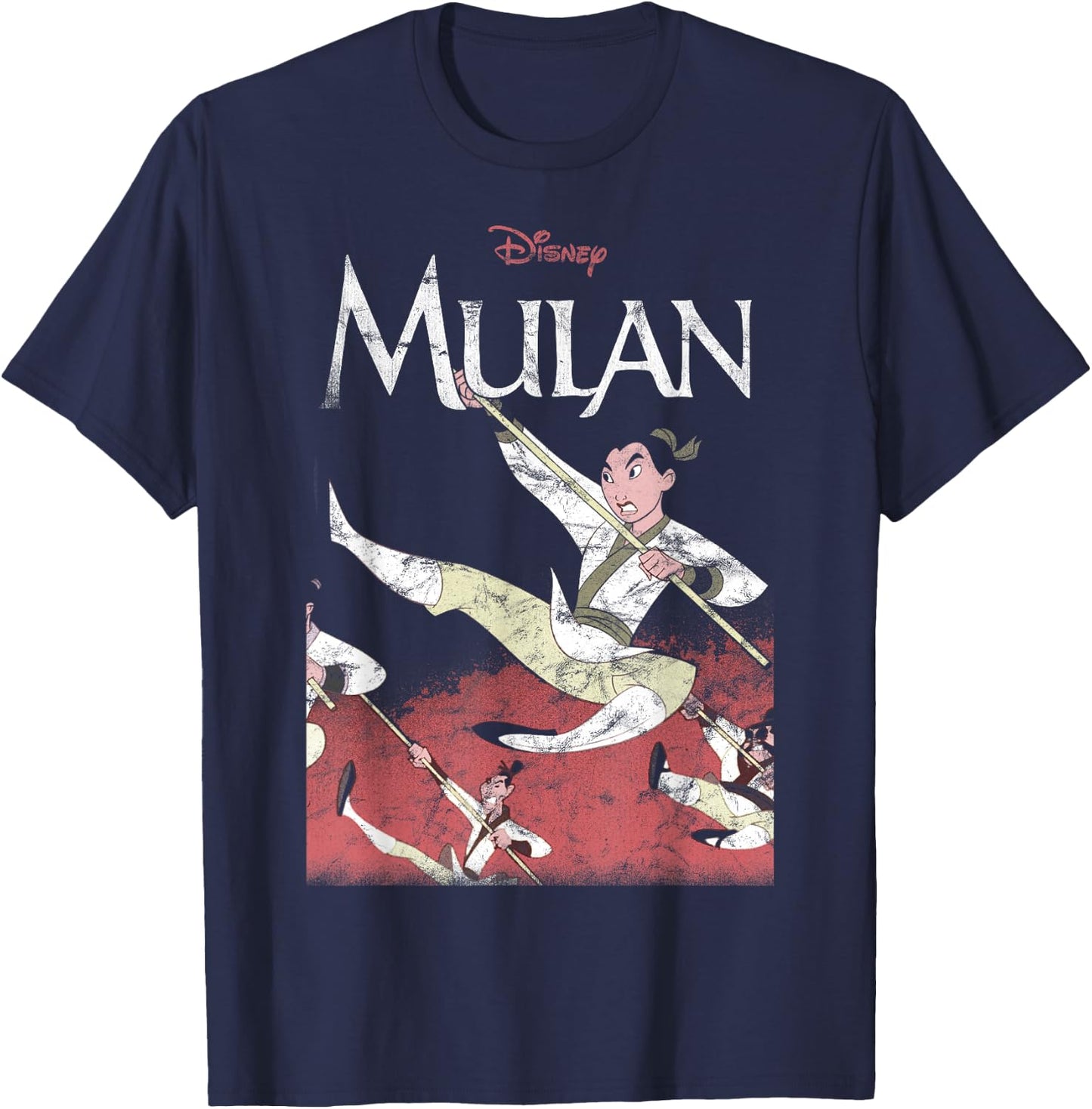 Disney Mulan Action Pose Portrait Small T-Shirt - T-Shirt | Navy