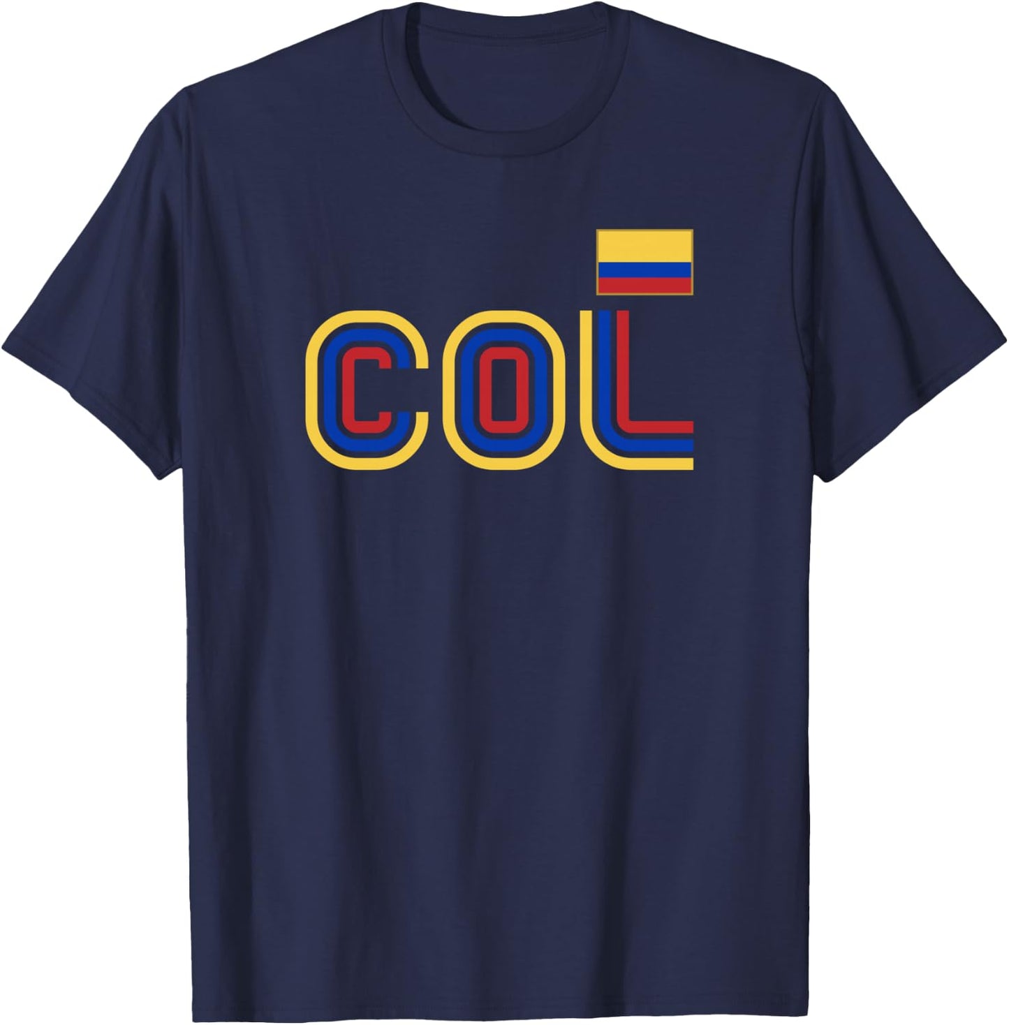 Colombia Flag Retro International Country Colombian Pride T-Shirt - T-Shirt | Navy