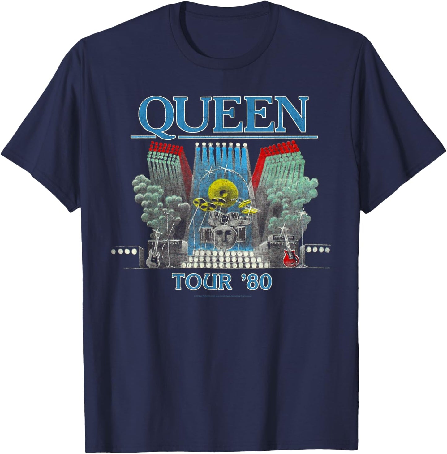 Queen Official Tour 80 T-Shirt - T-Shirt | Navy