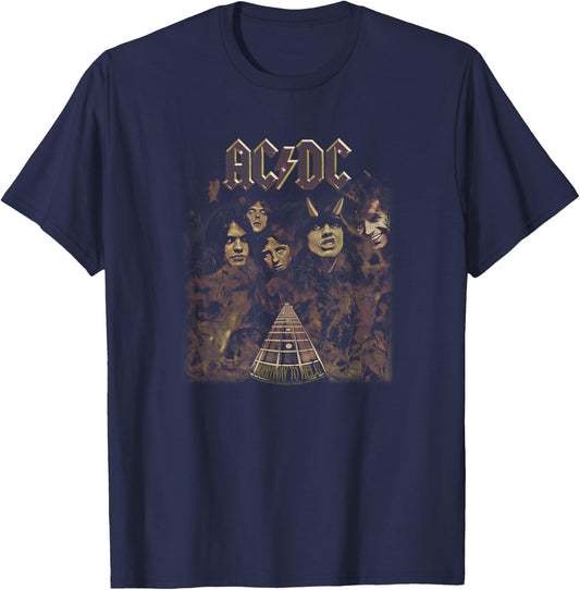 AC/DC - Highway to Hell , Black, Small, , Short Sleeve, Classic Fit, Polyester, Imported, AC/DC Fans, Classic Rock Music Lovers T-Shirt - T-Shirt | Navy