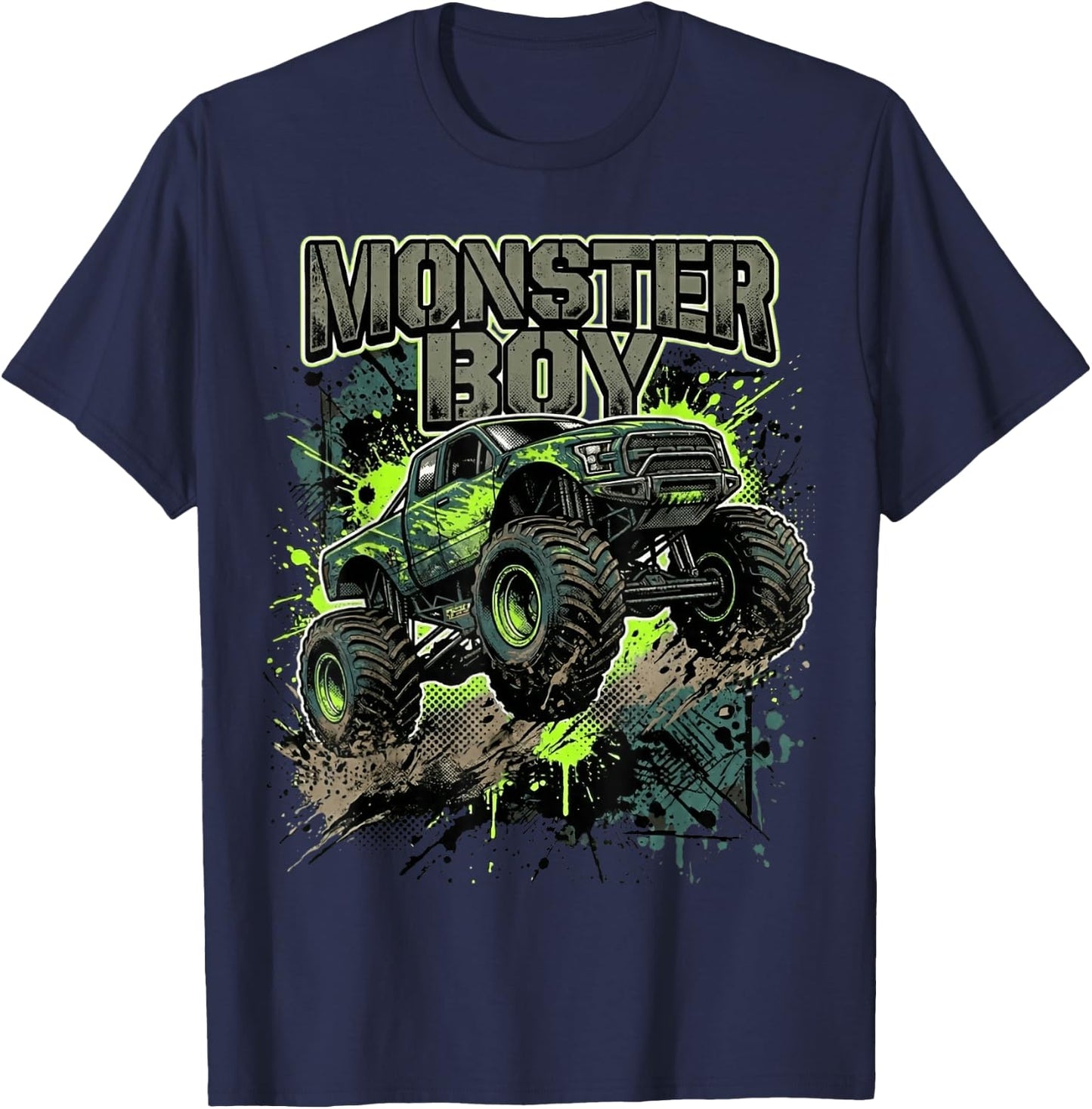 Monster Truck Boy Family Matching T-Shirt - T-Shirt | Navy