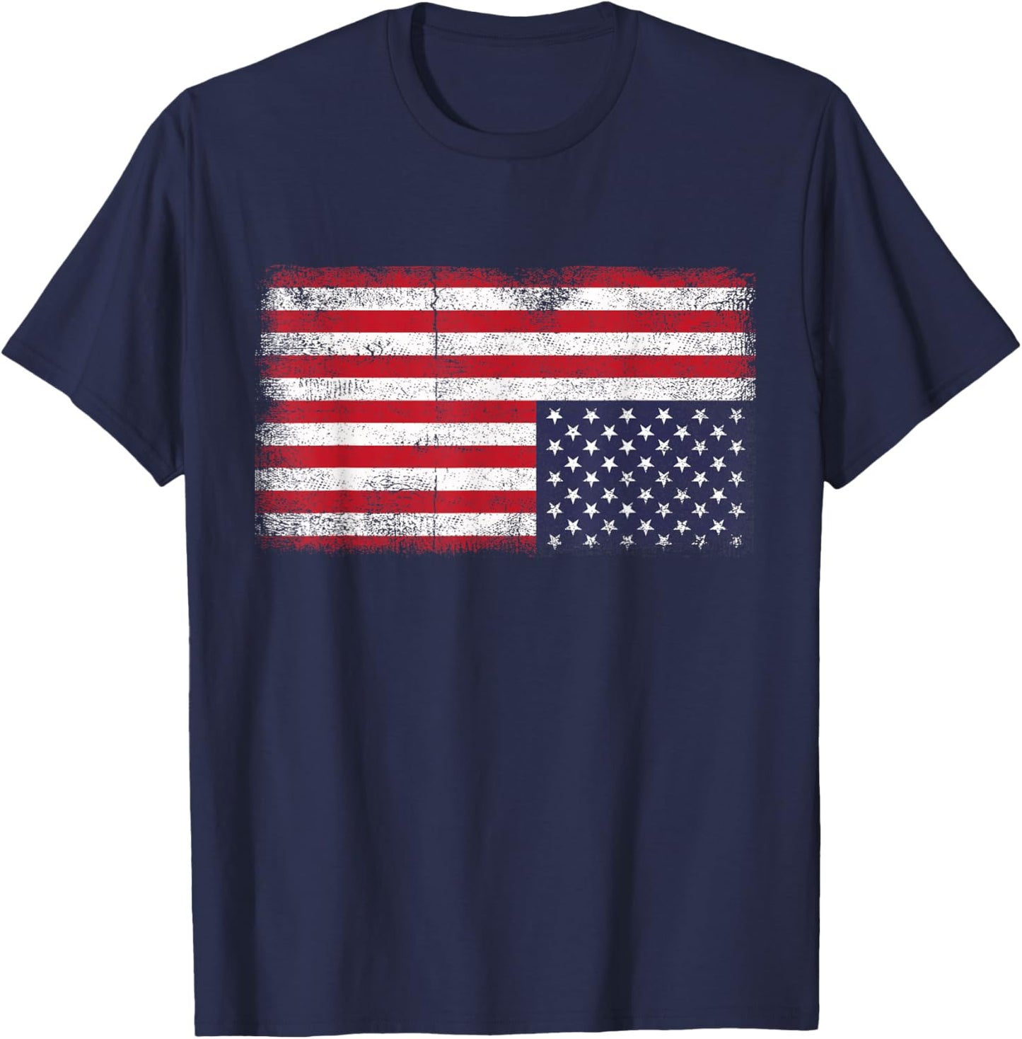 Upside Down American Flag Distress United States USA T-Shirt - T-Shirt | Navy