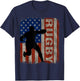 Rugby USA American Flag Vintage 4th Of July Gift T-Shirt - T-Shirt | Navy