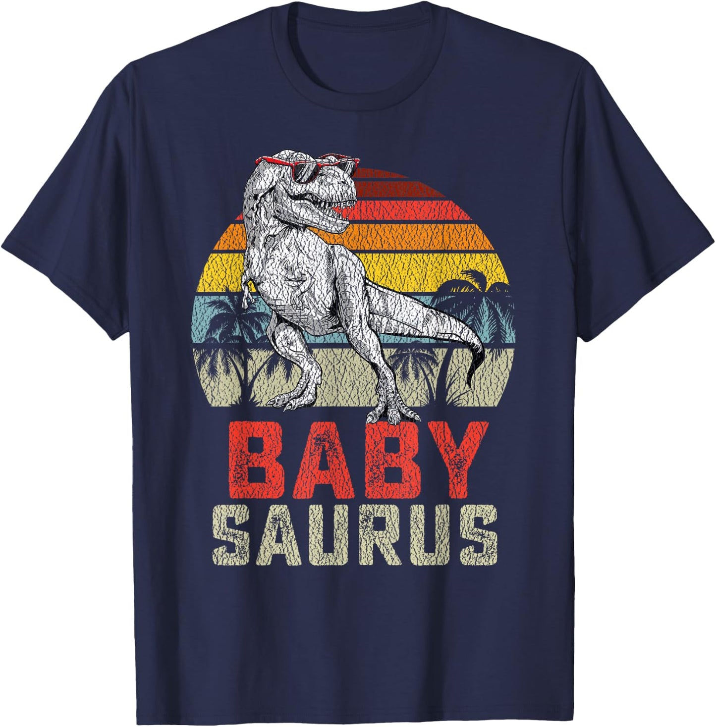 Babysaurus T Rex Dinosaur Baby Saurus Family Matching T-Shirt - T-Shirt | Navy